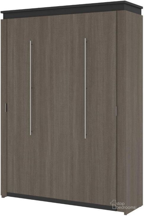 The appearance of Bestar Orion 65W Queen Murphy Bed In Bark Gray And Graphite designed by Bestar in the modern / contemporary interior design. This bark gray piece of furniture  was selected by 1StopBedrooms from Orion Collection to add a touch of cosiness and style into your home. Sku: 116184-000047. Material: Wood. Bed Size: Queen. Bed Type: Murphy Bed. Product Type: Murphy Bed. Image1
