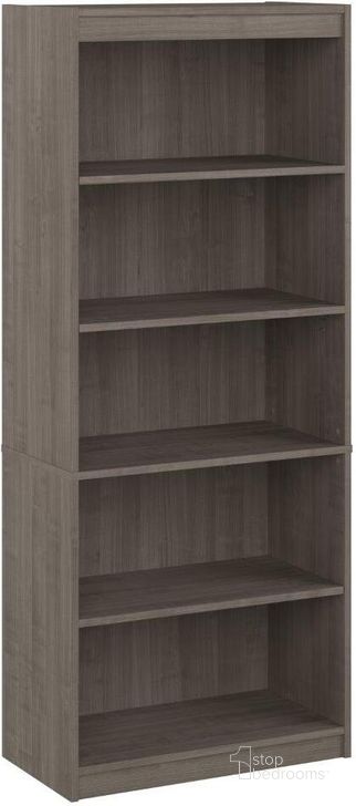 The appearance of Bestar Ridgeley 30W 5 Shelf Bookcase In Silver Maple designed by Bestar in the modern / contemporary interior design. This silver piece of furniture  was selected by 1StopBedrooms from Ridgeley Collection to add a touch of cosiness and style into your home. Sku: 152700-000142. Material: Wood. Product Type: Bookcase. Image1