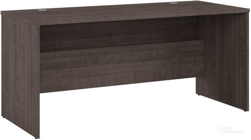 The appearance of Bestar Ridgeley 65W Desk Shell In Medium Gray Maple designed by Bestar in the modern / contemporary interior design. This gray piece of furniture  was selected by 1StopBedrooms from Ridgeley Collection to add a touch of cosiness and style into your home. Sku: 152400-000141. Material: Wood. Product Type: Desk Shell. Image1