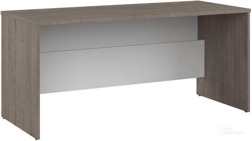 The appearance of Bestar Ridgeley 65W Desk Shell In Silver Maple & Pure White designed by Bestar in the modern / contemporary interior design. This white piece of furniture  was selected by 1StopBedrooms from Ridgeley Collection to add a touch of cosiness and style into your home. Sku: 152400-000144. Material: Wood. Product Type: Desk Shell. Image1