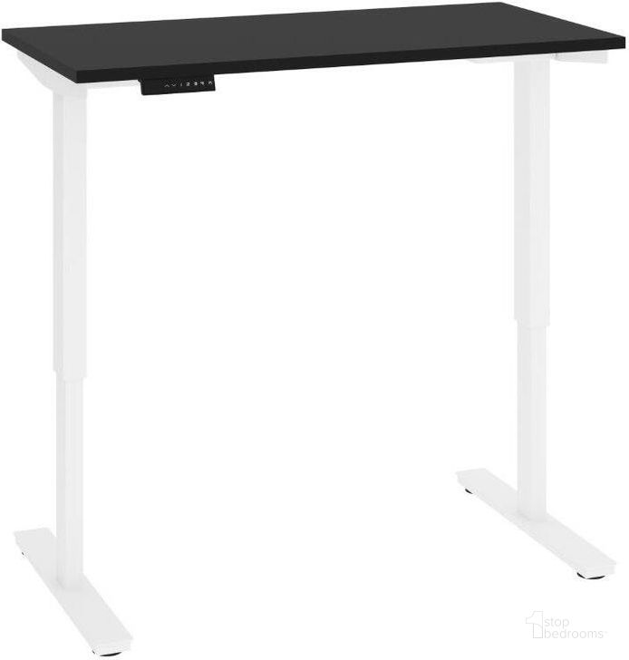 The appearance of Bestar Viva 48W x 24D Electric Standing Desk In Black designed by Bestar in the modern / contemporary interior design. This black piece of furniture  was selected by 1StopBedrooms from Viva Collection to add a touch of cosiness and style into your home. Sku: 19857-000018. Material: Wood. Product Type: Desk. Image1