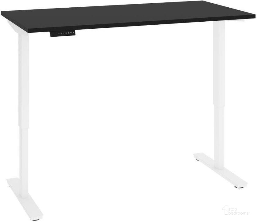 The appearance of Bestar Viva 60W x 30D Electric Standing Desk In Black designed by Bestar in the modern / contemporary interior design. This black piece of furniture  was selected by 1StopBedrooms from Viva Collection to add a touch of cosiness and style into your home. Sku: 19867-000018. Material: Wood. Product Type: Desk. Image1