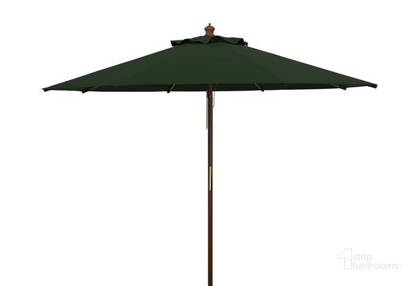 The appearance of Bethany 9Ft Wooden Umbrella in Green designed by Safavieh in the modern / contemporary interior design. This green piece of furniture  was selected by 1StopBedrooms from Bethany Collection to add a touch of cosiness and style into your home. Sku: PAT8009H. Material: Wood. Product Type: Umbrella. Image1