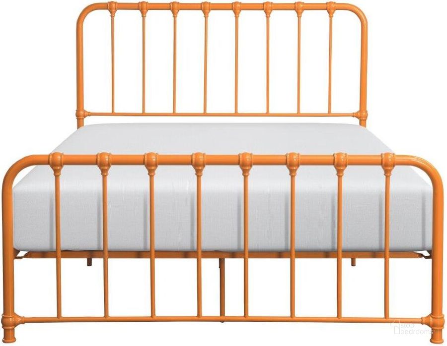 The appearance of Bethany Orange Full Metal Bed In A Box designed by Homelegance in the transitional interior design. This orange piece of furniture  was selected by 1StopBedrooms from Bethany Collection to add a touch of cosiness and style into your home. Sku: 1571RNF-1. Material: Metal. Bed Size: Full. Product Type: Slat / Spindle Bed. Bed Type: Slat / Spindle Bed. Image1