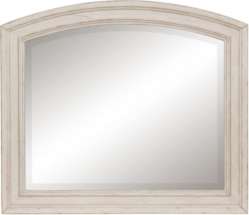 The appearance of Bethel Wire Brushed White Mirror designed by Homelegance in the transitional interior design. This white piece of furniture  was selected by 1StopBedrooms from Bethel Collection to add a touch of cosiness and style into your home. Sku: 2259W-6. Material: Wood. Product Type: Dresser Mirror. Image1