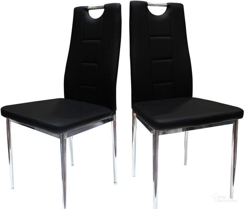 The appearance of Beverly Faux Leather Upholstered Side Chair Set of 2 In Black designed by Best Master Furniture in the modern / contemporary interior design. This black piece of furniture  was selected by 1StopBedrooms from Beverly Collection to add a touch of cosiness and style into your home. Sku: T248BC. Material: Faux Leather. Product Type: Side Chair. Image1