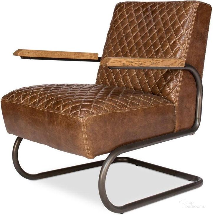 The appearance of Beverly Hills Cuba Brown Leather Chair designed by Sarreid in the industrial interior design. This brown piece of furniture  was selected by 1StopBedrooms from Beverly Hills Collection to add a touch of cosiness and style into your home. Sku: 28890. Product Type: Living Room Chair. Image1