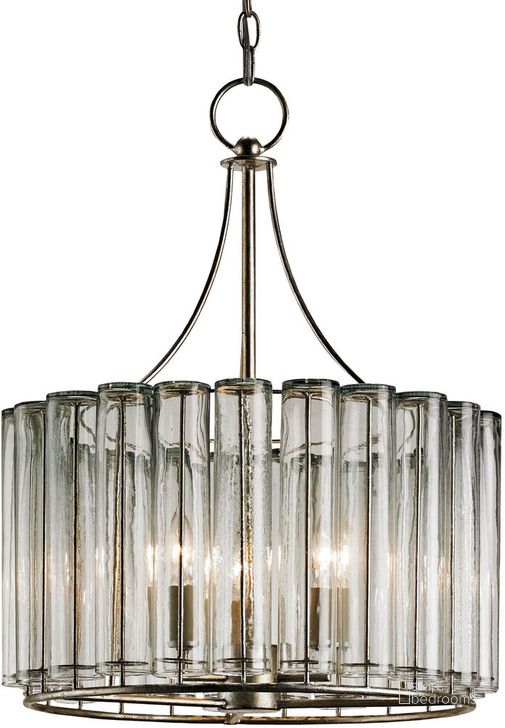 The appearance of Bevilacqua Small Glass Chandelier In Silver designed by Currey & Company in the modern / contemporary interior design. This silver piece of furniture  was selected by 1StopBedrooms from Bevilacqua Collection to add a touch of cosiness and style into your home. Sku: 9293. Product Type: Chandelier. Material: Iron.