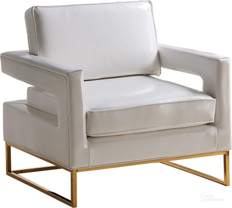 The appearance of Bhavya White Leather Chair designed by Furnique in the modern / contemporary interior design. This white leather piece of furniture  was selected by 1StopBedrooms from Bhavya Collection to add a touch of cosiness and style into your home. Sku: 512White. Material: Leather. Product Type: Accent Chair. Image1