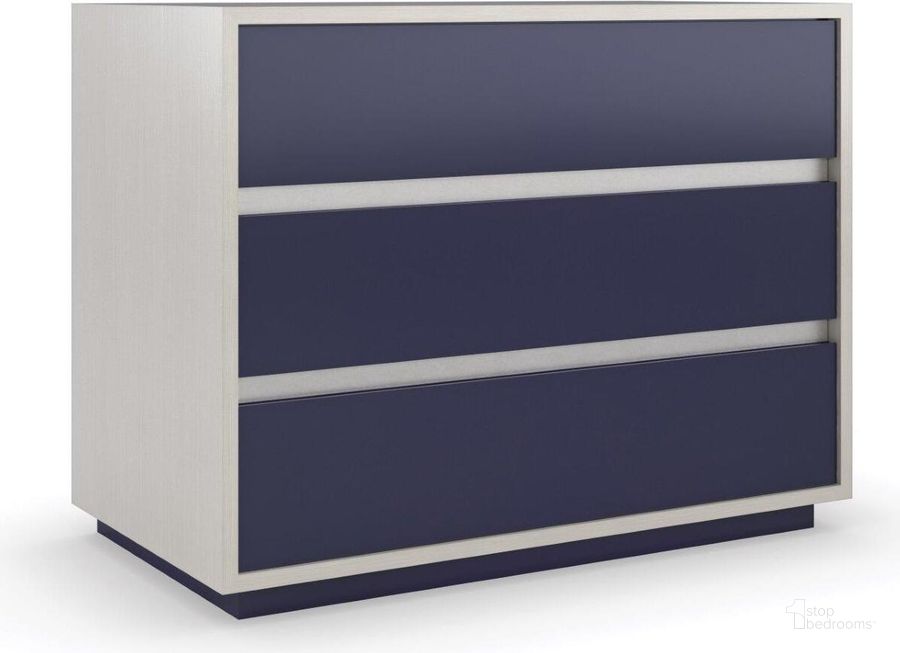The appearance of Biance Blue Nightstand designed by Bennett Interiors in the transitional interior design. This blue piece of furniture  was selected by 1StopBedrooms from Biance Collection to add a touch of cosiness and style into your home. Sku: M133-421-063. Material: Wood. Product Type: Nightstand. Image1