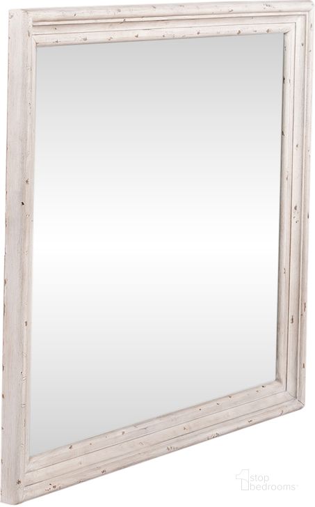 The appearance of Big Valley White Mirror designed by Liberty in the traditional interior design. This white piece of furniture  was selected by 1StopBedrooms from Big Valley Collection to add a touch of cosiness and style into your home. Sku: 361W-BR51. Material: Wood. Product Type: Dresser Mirror. Image1