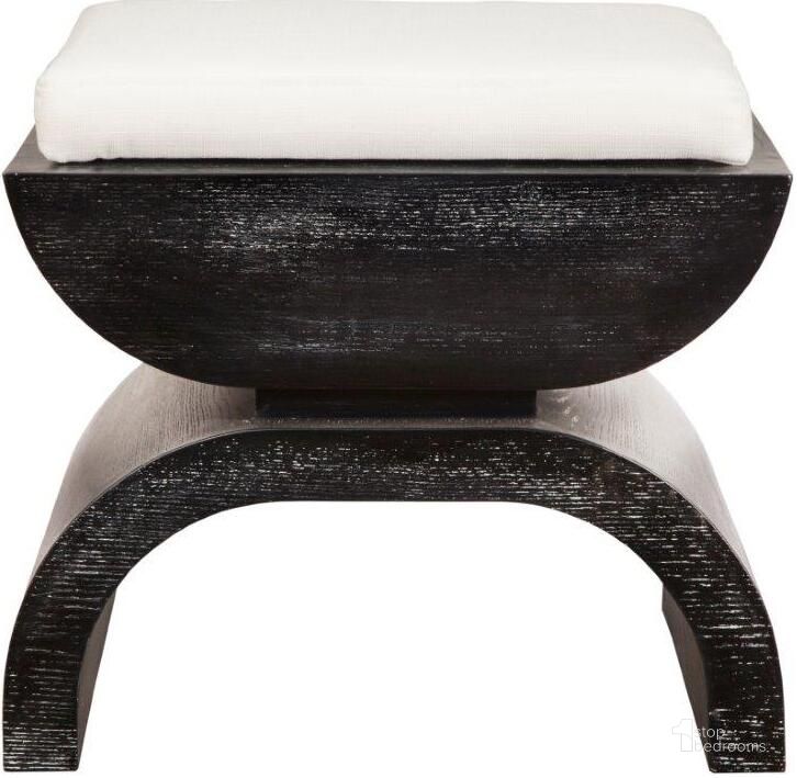 The appearance of Biggs Black Cerused Oak And White Linen Stool designed by Worlds Away in the modern / contemporary interior design. This black piece of furniture  was selected by 1StopBedrooms from Biggs Collection to add a touch of cosiness and style into your home. Sku: BIGGS BCO. Product Type: Stool. Material: MDF. Image1