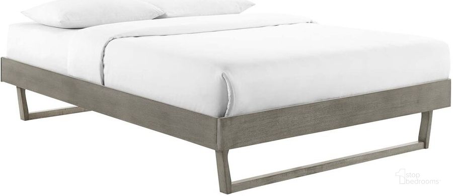 The appearance of Billie Full Wood Platform Bed Frame In Gray designed by Modway in the modern / contemporary interior design. This gray piece of furniture  was selected by 1StopBedrooms from Billie Collection to add a touch of cosiness and style into your home. Sku: MOD-6213-GRY. Product Type: Bed Frame. Bed Size: Full. Material: MDF. Image1
