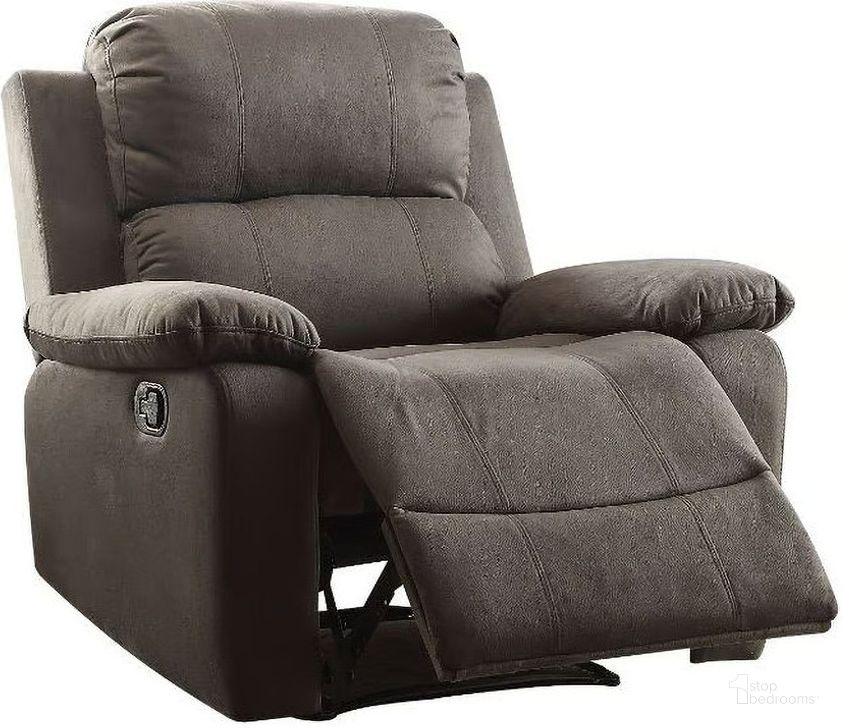 The appearance of Bina Charcoal Polished Recliner designed by ACME in the modern / contemporary interior design. This black piece of furniture  was selected by 1StopBedrooms from Bina Collection to add a touch of cosiness and style into your home. Sku: 59525. Material: Microfiber. Product Type: Recliner. Image1