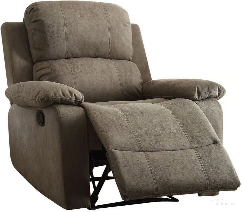 The appearance of Bina Gray Polished Recliner designed by ACME in the modern / contemporary interior design. This gray piece of furniture  was selected by 1StopBedrooms from Bina Collection to add a touch of cosiness and style into your home. Sku: 59528. Material: Microfiber. Product Type: Recliner. Image1