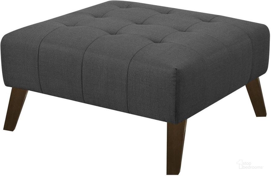 The appearance of Brookelle Charcoal Ottoman designed by Bennett Interiors in the transitional interior design. This charcoal piece of furniture  was selected by 1StopBedrooms from Brookelle Collection to add a touch of cosiness and style into your home. Sku: U3216-22-03. Material: Wood. Product Type: Ottoman. Image1