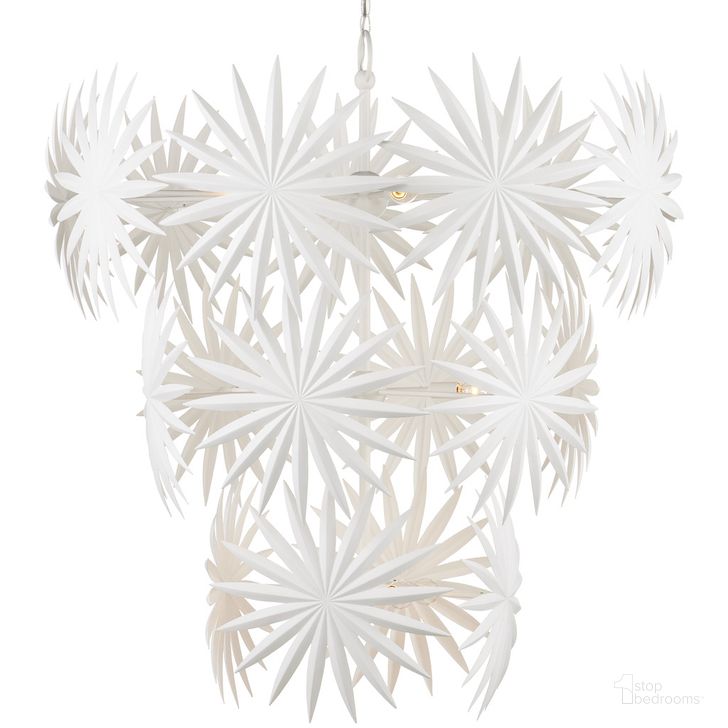 The appearance of Bismarkia Large White Chandelier designed by Currey & Company in the modern / contemporary interior design. This white piece of furniture  was selected by 1StopBedrooms from Marjorie Skouras Collection to add a touch of cosiness and style into your home. Sku: 9000-1114. Product Type: Chandelier. Material: Iron. Image1