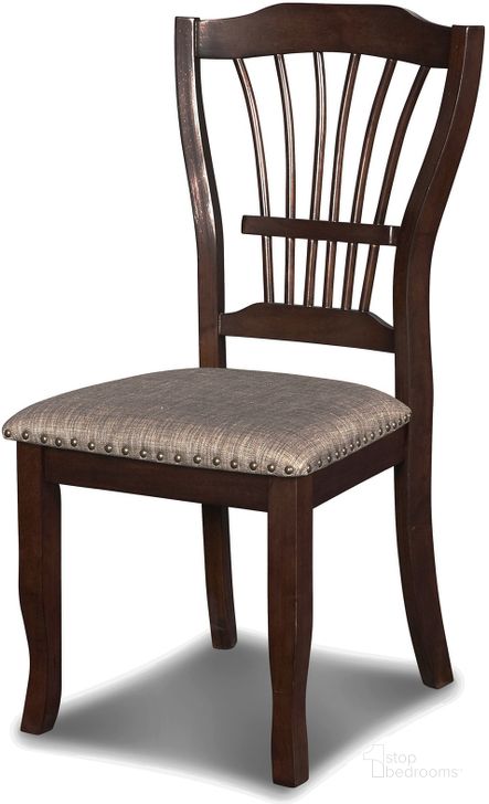 The appearance of Bixby Espresso Dining Side Chair Set of 2 designed by New Classic in the traditional interior design. This brown piece of furniture  was selected by 1StopBedrooms from Bixby Collection to add a touch of cosiness and style into your home. Sku: D2541-20. Material: Fabric. Product Type: Side Chair. Image1
