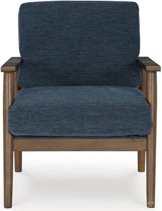 The appearance of Bixler Accent Chair In Navy designed by Signature Design by Ashley in the modern / contemporary interior design. This navy piece of furniture  was selected by 1StopBedrooms from Bixler Collection to add a touch of cosiness and style into your home. Sku: 2610660. Material: Fabric. Product Type: Accent Chair. Image1