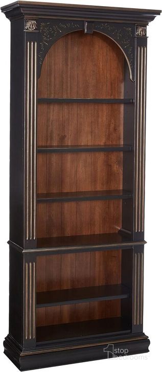 The appearance of Black 5 Shelf Bookcase designed by Hooker in the traditional interior design. This black piece of furniture  was selected by 1StopBedrooms from Black Collection to add a touch of cosiness and style into your home. Sku: 500-50-385. Material: Wood. Product Type: Bookcase. Image1