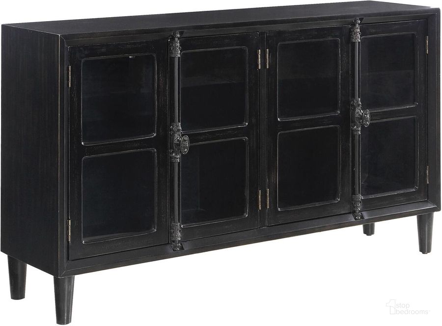 The appearance of Black Accent Cabinet designed by Coaster in the modern / contemporary interior design. This black piece of furniture  was selected by 1StopBedrooms from Black Collection to add a touch of cosiness and style into your home. Sku: 950780. Material: Wood. Product Type: Accent Chest. Image1