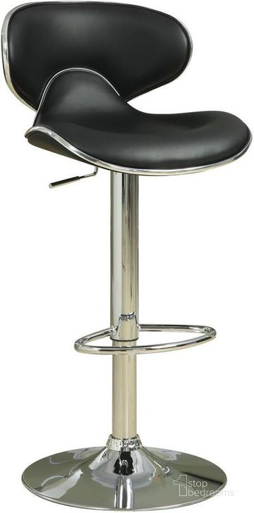 The appearance of Black Bar Stool 120359 Set of 2 designed by Coaster in the transitional interior design. This black piece of furniture  was selected by 1StopBedrooms from Adjustable Collection to add a touch of cosiness and style into your home. Sku: 120359. Product Type: Barstool. Material: Vinyl. Image1