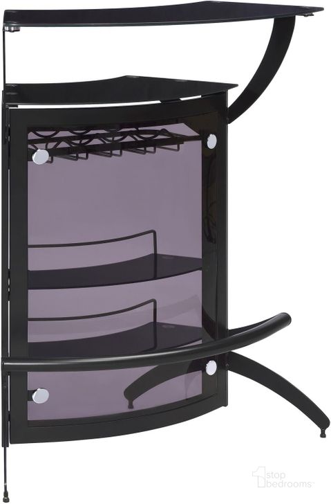 The appearance of Black Bar Unit designed by Coaster in the modern / contemporary interior design. This black piece of furniture  was selected by 1StopBedrooms from  to add a touch of cosiness and style into your home. Sku: 182135. Product Type: Home Bar. Material: Acrylic. Image1