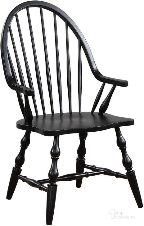 Black Cherry Selections Antique Black Windsor Dining Chair with