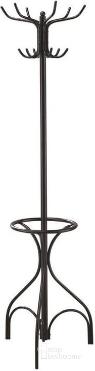 The appearance of Black Coat Rack 900821 designed by Coaster in the traditional interior design. This black piece of furniture  was selected by 1StopBedrooms from Black Collection to add a touch of cosiness and style into your home. Sku: 900821. Material: Metal. Product Type: Coat Rack. Image1