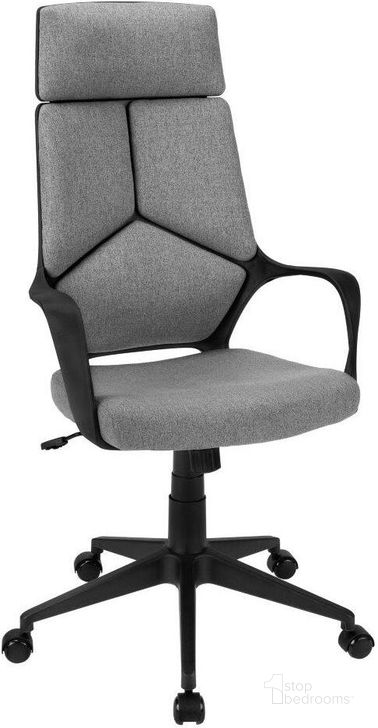 The appearance of Black Executive Office Chair With Dark Grey Fabric designed by Monarch Specialties in the modern / contemporary interior design. This gray piece of furniture  was selected by 1StopBedrooms from  to add a touch of cosiness and style into your home. Sku: I 7320. Product Type: Office Chair. Material: Nylon. Image1