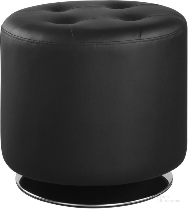 The appearance of Black Leatherette Ottoman designed by Coaster in the modern / contemporary interior design. This black piece of furniture  was selected by 1StopBedrooms from Ottomans Collection to add a touch of cosiness and style into your home. Sku: 500556. Product Type: Ottoman. Material: Vinyl. Image1