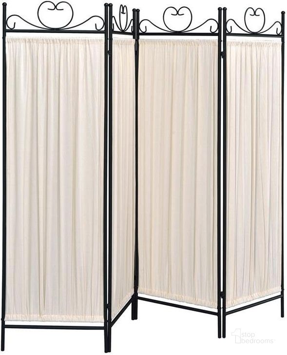 The appearance of Black Room Divider 2710 designed by Coaster in the traditional interior design. This black piece of furniture  was selected by 1StopBedrooms from Black Collection to add a touch of cosiness and style into your home. Sku: 2710. Material: Metal. Product Type: Room Divider. Image1