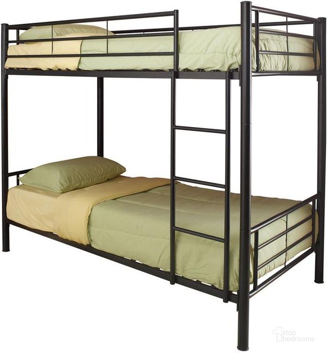 The appearance of Black Twin Over Twin Metal Bunkbed designed by Coaster in the modern / contemporary interior design. This black piece of furniture  was selected by 1StopBedrooms from View Collection to add a touch of cosiness and style into your home. Sku: 460072B. Bed Type: Bunk Bed. Material: Metal. Product Type: Bunk Bed. Bed Size: Twin Over Twin. Image1