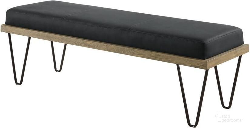 The appearance of Black Vegan Leather Upholstered Bench designed by Coaster in the modern / contemporary interior design. This black piece of furniture  was selected by 1StopBedrooms from  to add a touch of cosiness and style into your home. Sku: 501837. Product Type: Bench. Material: MDF. Image1