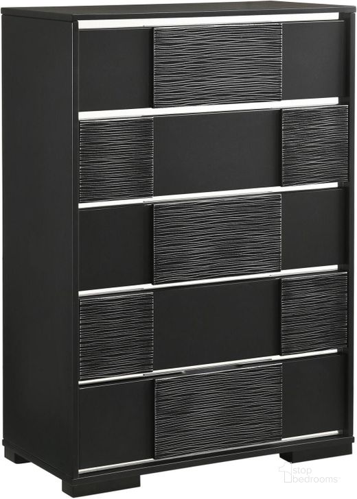 The appearance of Blacktoft Black Chest designed by Coaster in the transitional interior design. This black piece of furniture  was selected by 1StopBedrooms from Blacktoft Collection to add a touch of cosiness and style into your home. Sku: 207105. Product Type: Chest. Material: MDF. Image1