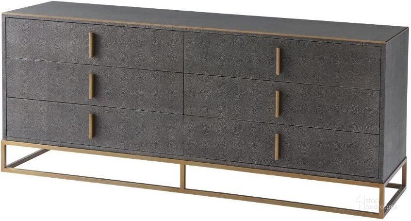 The appearance of Blain Dresser TAS60011.C096 designed by Theodore Alexander in the transitional interior design. This gray piece of furniture  was selected by 1StopBedrooms from TA Studio No. 4 Collection to add a touch of cosiness and style into your home. Sku: TAS60011.C096. Material: Leather. Product Type: Dresser.