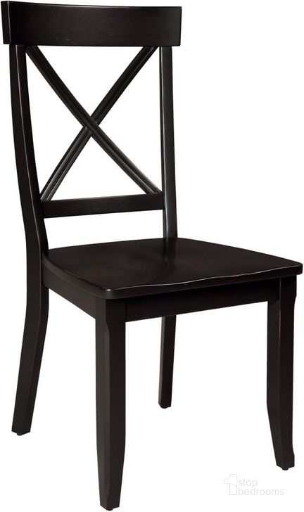 The appearance of Blair Black Dining Chair Pair designed by Homestyles in the traditional interior design. This black piece of furniture  was selected by 1StopBedrooms from Blair Collection to add a touch of cosiness and style into your home. Sku: 5178-80. Material: Wood. Product Type: Dining Chair. Image1