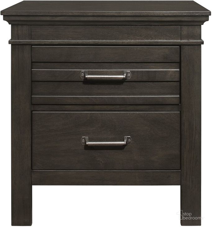 The appearance of Blaire Farm Charcoal Gray Nightstand designed by Homelegance in the transitional interior design. This brown piece of furniture  was selected by 1StopBedrooms from Blaire Farm Collection to add a touch of cosiness and style into your home. Sku: 1675-4. Material: Wood. Product Type: Nightstand. Image1
