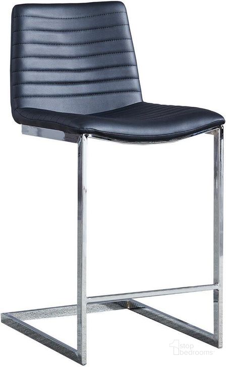 The appearance of Blanca Black Faux Leather Counter Height Chair Set of 2 In Silver designed by Best Master Furniture in the modern / contemporary interior design. This black/silver piece of furniture  was selected by 1StopBedrooms from Blanca Collection to add a touch of cosiness and style into your home. Sku: BA227BLKCH. Material: Faux Leather. Product Type: Counter Height Chair. Image1