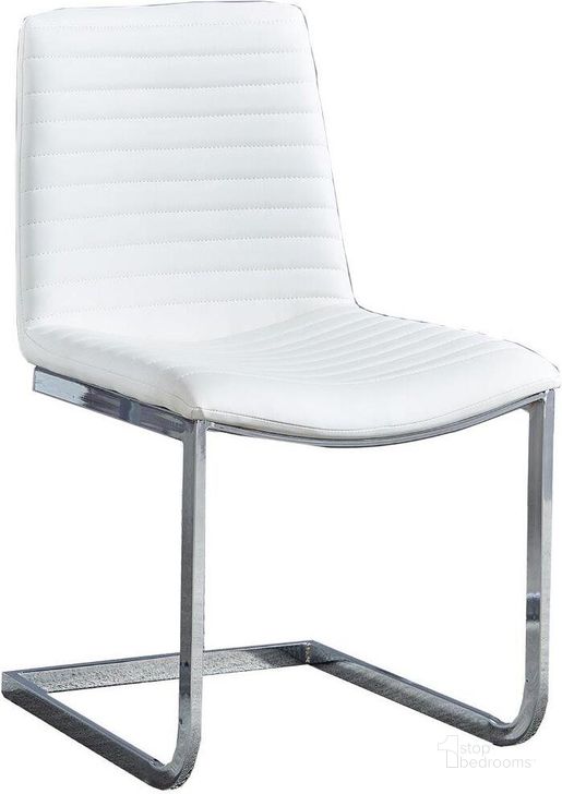 The appearance of Blanca White Faux Leather Dining Chair Set of 2 In Silver designed by Best Master Furniture in the modern / contemporary interior design. This white/silver piece of furniture  was selected by 1StopBedrooms from Blanca Collection to add a touch of cosiness and style into your home. Sku: BA227W. Material: Faux Leather. Product Type: Dining Chair. Image1