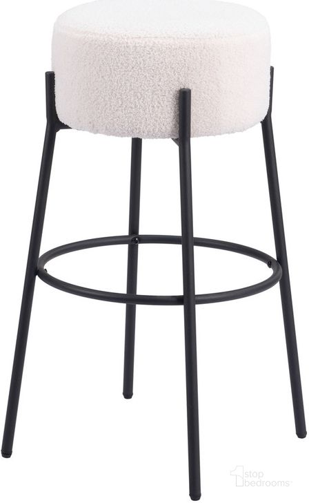 The appearance of Blanche Barstool Set of 2 In Ivory designed by Zuo Modern in the modern / contemporary interior design. This ivory piece of furniture  was selected by 1StopBedrooms from Blanche Collection to add a touch of cosiness and style into your home. Sku: 109742. Product Type: Barstool. Material: Plywood. Image1