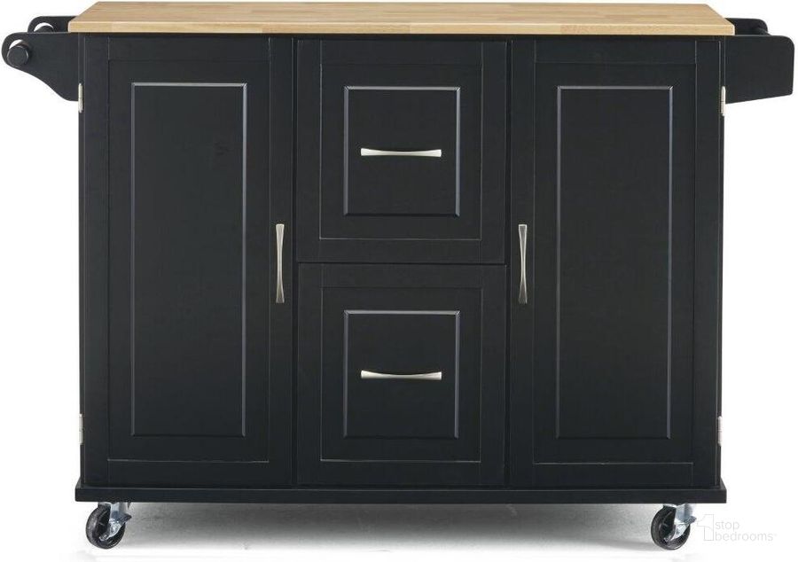 The appearance of Blanche Black Kitchen Cart 4517-95 designed by Homestyles in the traditional interior design. This black piece of furniture  was selected by 1StopBedrooms from Blanche Collection to add a touch of cosiness and style into your home. Sku: 4517-95. Material: Wood. Product Type: Kitchen Cart. Image1