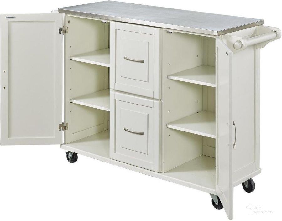 The appearance of Blanche Off White Kitchen Cart 4514-95 designed by Homestyles in the traditional interior design. This off white piece of furniture  was selected by 1StopBedrooms from Blanche Collection to add a touch of cosiness and style into your home. Sku: 4514-95. Material: Wood. Product Type: Kitchen Cart. Image1
