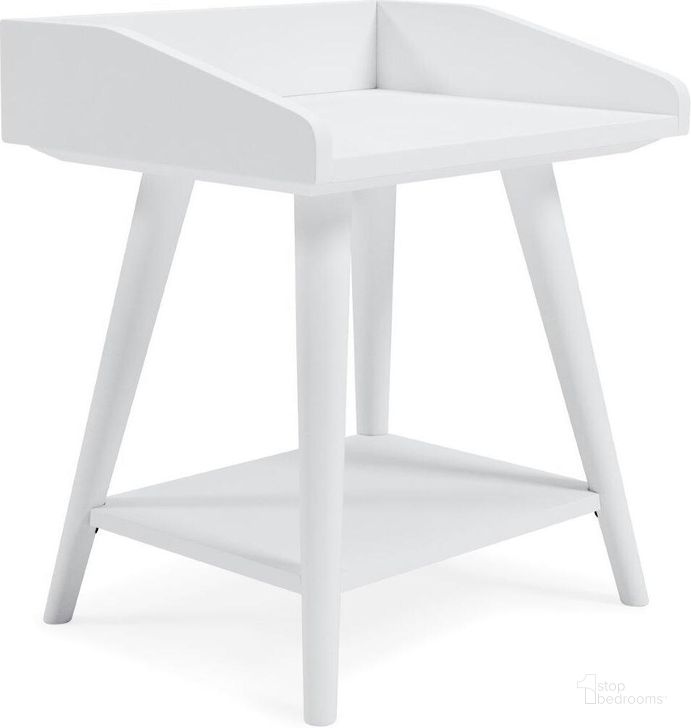 The appearance of Blariden White Accent Table designed by Signature Design by Ashley in the transitional interior design. This white piece of furniture  was selected by 1StopBedrooms from Blariden Collection to add a touch of cosiness and style into your home. Sku: A4000367. Material: Wood. Product Type: Accent Table. Image1