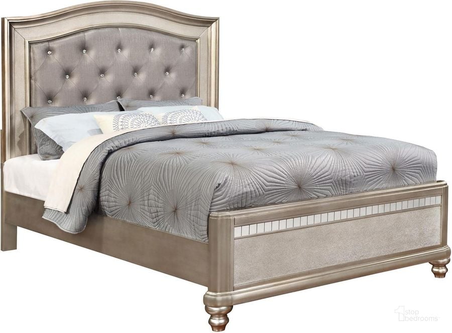The appearance of Bling Game Metallic Platinum King Panel Bed designed by Coaster in the modern / contemporary interior design. This silver piece of furniture  was selected by 1StopBedrooms from Bling Game Collection to add a touch of cosiness and style into your home. Sku: 204181KEB1;204181KEB2;204181KEB3. Bed Type: Panel Bed. Material: Wood. Product Type: Panel Bed. Bed Size: King. Image1