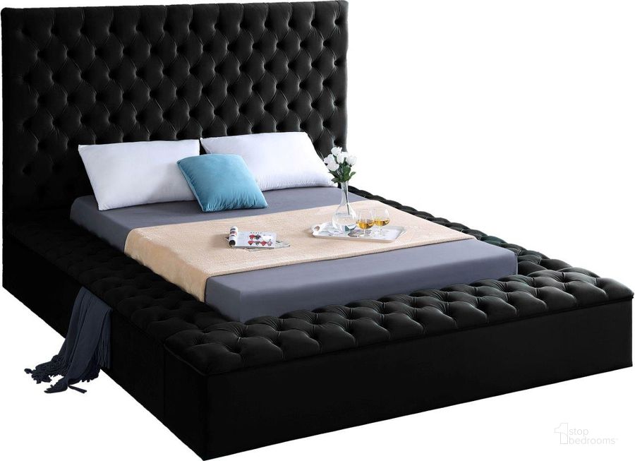 The appearance of Bliss Black Velvet Full Bed designed by Meridian in the modern / contemporary interior design. This black velvet piece of furniture  was selected by 1StopBedrooms from Bliss Collection to add a touch of cosiness and style into your home. Sku: BlissBlack-F-1;BlissBlack-F-2;BlissBlack-F-3. Bed Type: Platform Bed. Product Type: Platform Bed. Bed Size: Full. Material: Velvet. Image1