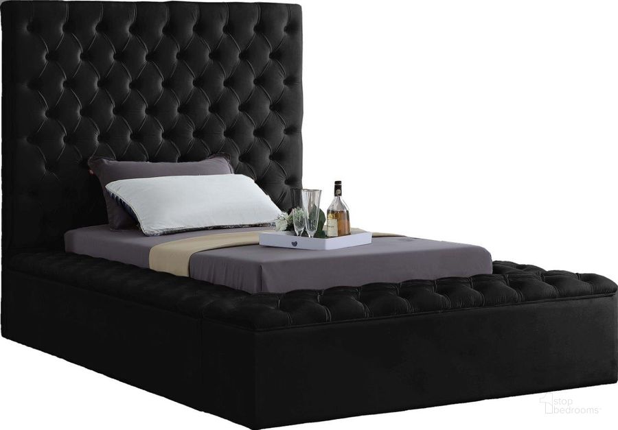 The appearance of Bliss Black Velvet Twin Bed  designed by Meridian in the modern / contemporary interior design. This black velvet piece of furniture  was selected by 1StopBedrooms from Bliss Collection to add a touch of cosiness and style into your home. Sku: BlissBlack-T-1;BlissBlack-T-2;BlissBlack-T-3. Bed Type: Platform Bed. Product Type: Platform Bed. Bed Size: Twin. Material: Velvet. Image1