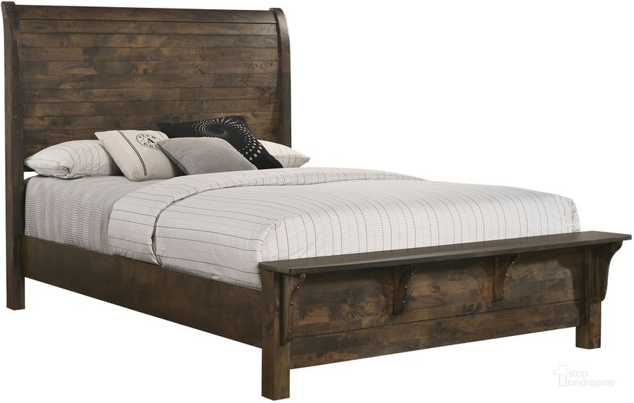 The appearance of Blue Ridge Rustic Gray King Sleigh Bed designed by New Classic in the transitional interior design. This gray piece of furniture  was selected by 1StopBedrooms from Blue Ridge Collection to add a touch of cosiness and style into your home. Sku: B1334-110;B1334-120;B1334-330. Bed Type: Sleigh Bed. Product Type: Sleigh Bed. Bed Size: King. Image1