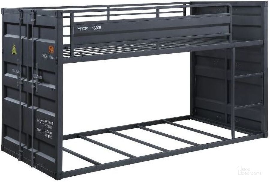 The appearance of Blue River Gunmetal Twin Over Twin Bunk Bed designed by Luminous Layouts in the modern / contemporary interior design. This gunmetal piece of furniture  was selected by 1StopBedrooms from Blue River Collection to add a touch of cosiness and style into your home. Sku: 37815HB;37816RL. Bed Type: Bunk Bed. Material: Metal. Product Type: Bunk Bed. Bed Size: Twin Over Twin. Image1