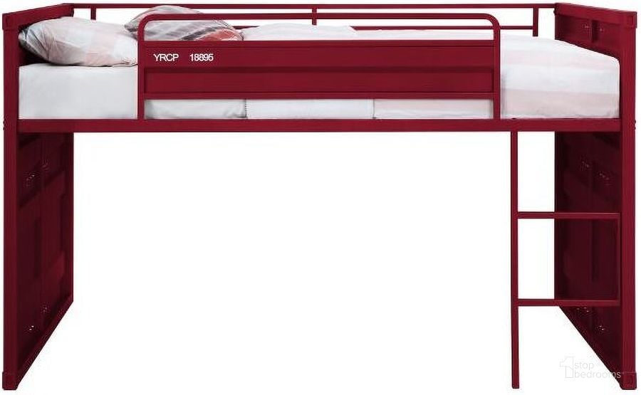 The appearance of Blue River Red Twin Loft Bed designed by Luminous Layouts in the modern / contemporary interior design. This red piece of furniture  was selected by 1StopBedrooms from Blue River Collection to add a touch of cosiness and style into your home. Sku: 38300HB;38301RL. Material: Metal. Product Type: Loft Bed. Bed Size: Twin. Bed Type: Loft Bed. Image1